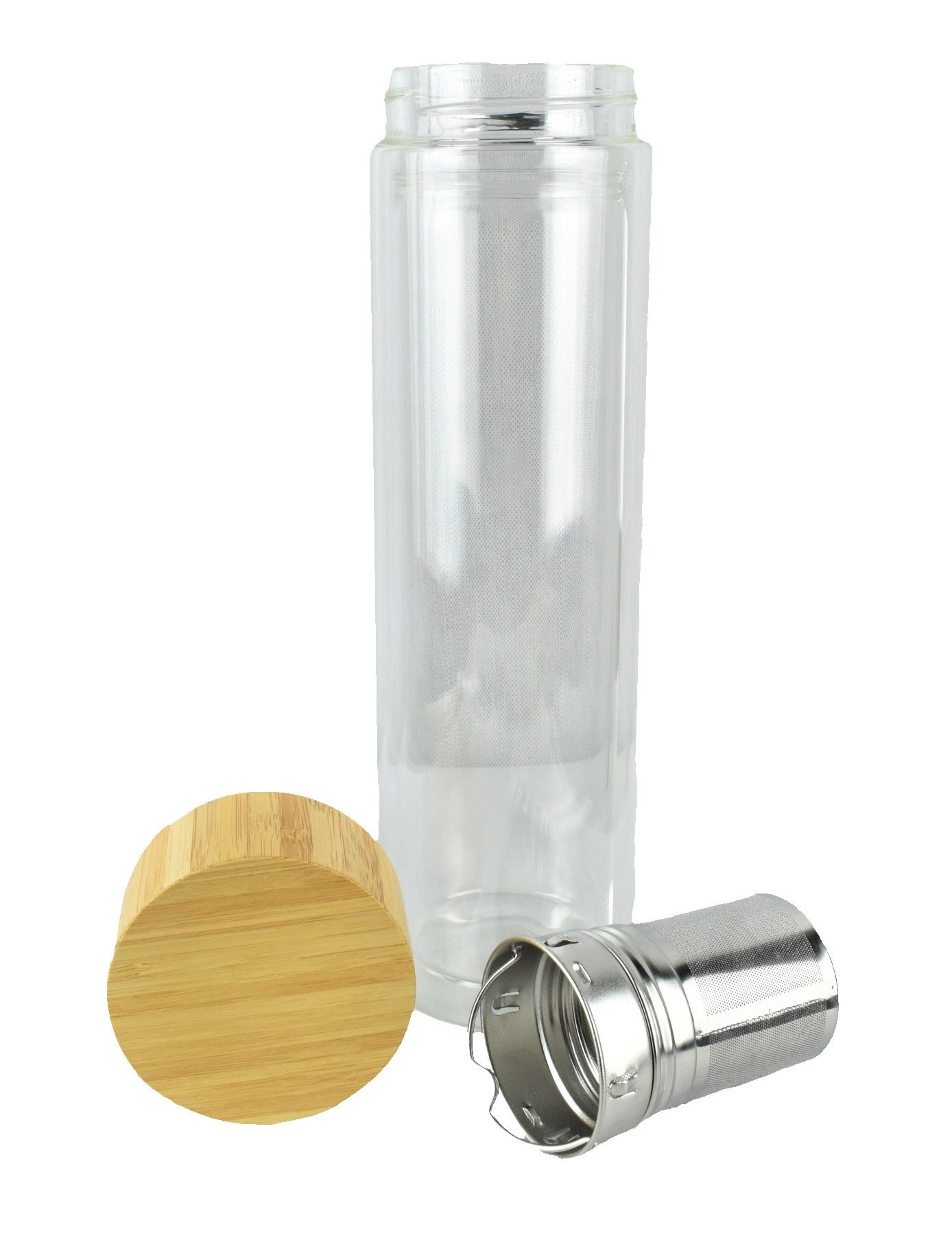 glass bottle with bamboo lid