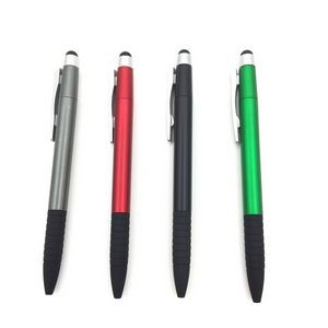 Stylus touch top plastic ball pen with clip click action