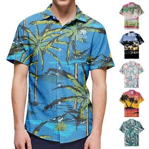 Mens Hawaiian Short Sleeve Casual Button Down Tropical Beach Shirt