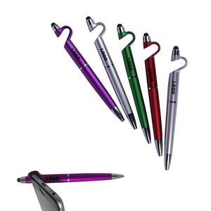 3 in 1 Universal Stylus Pen / Hand-free kickstand / Black Ink Ballpoint Pen