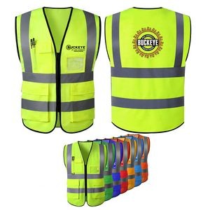 Visibility Reflective Safety Vest w/Pockets