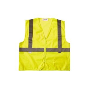 Yellow Mesh Fabric Value Class 2 Zip Vest