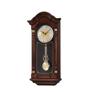 Seiko Dark Brown Rectangle Pendulum Wall Clock