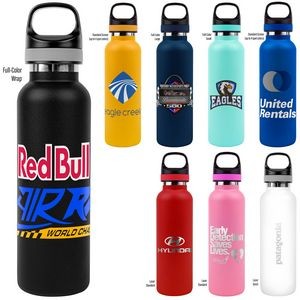 Vacuum Insulated Water Bottle With Powder Coating, Copper Lining And Twist Off Cap With Carry Handle