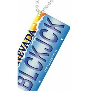 Nevada License Plate Promotional Key Chain w/ Black Back (4 Square Inch)