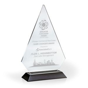 Brilliant Diamond Award with Black Wood Base, Medium - Engraved