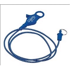 36" Bungee Cord Lanyard w/ Lobster Claw Hook & Key Ring