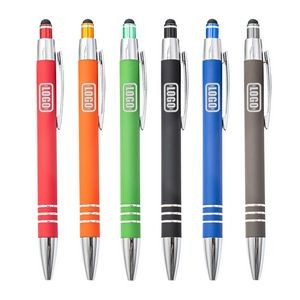 Laser Engraved Soft Touch Coated Metal Stylus Pen